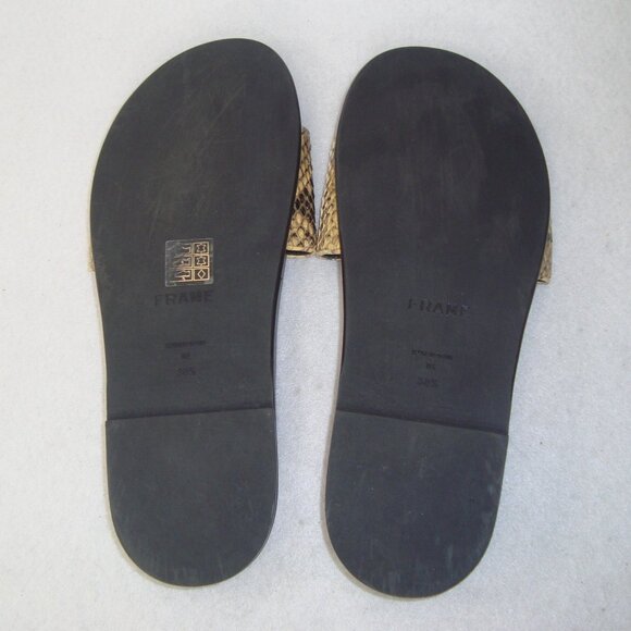 Frame Le Osborne Python-Embossed Leather Slide Sandals - Picture 4 of 9